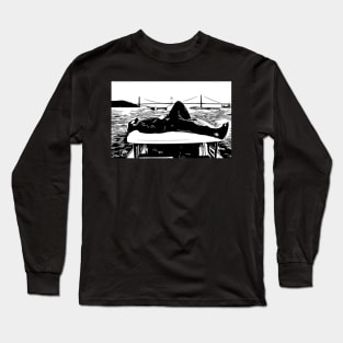 The captain on his boat Long Sleeve T-Shirt